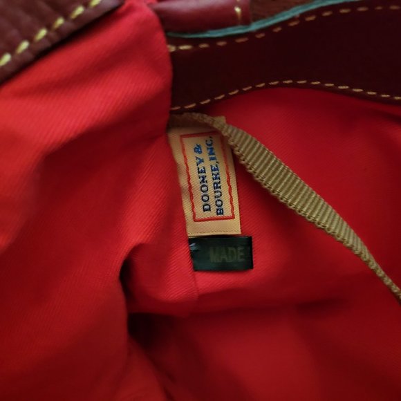 Donney & Bourke Chelsea Shopper Bag Cranberry And Tan Pebble Leather Like New - Picture 7 of 8